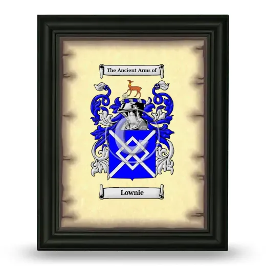 Lownie Coat of Arms Framed - Black