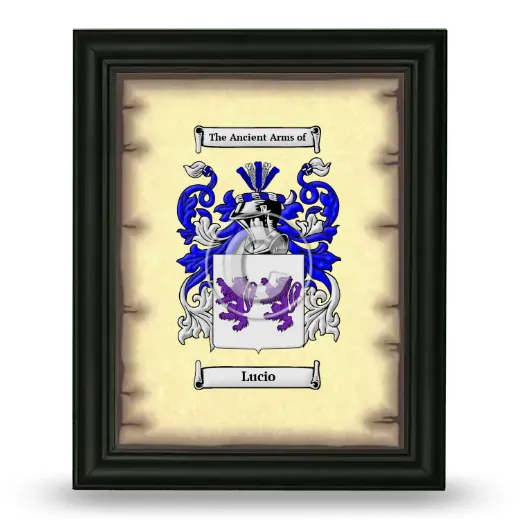 Lucio Coat of Arms Framed - Black