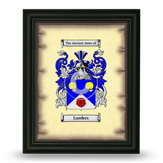 Lueders Coat of Arms Framed - Black