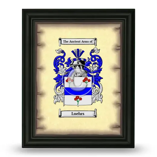 Luehrs Coat of Arms Framed - Black