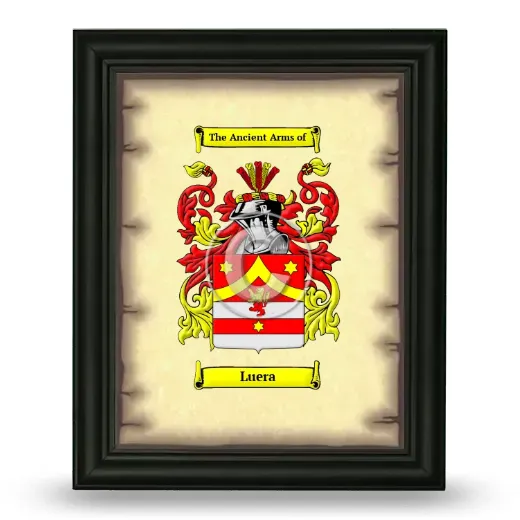 Luera Coat of Arms Framed - Black