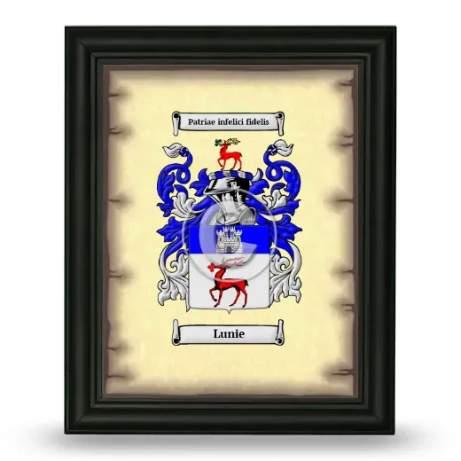 Lunie Coat of Arms Framed - Black