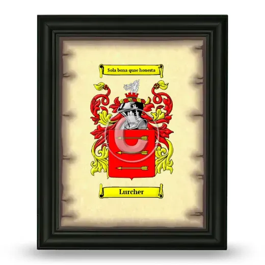 Lurcher Coat of Arms Framed - Black