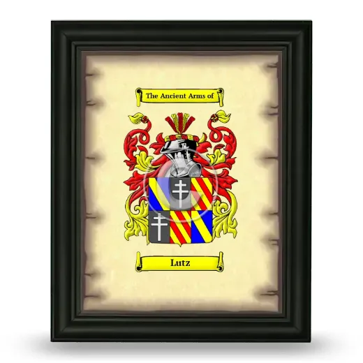 Lutz Coat of Arms Framed - Black