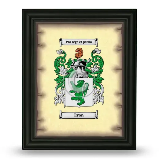 Lyon Coat of Arms Framed - Black