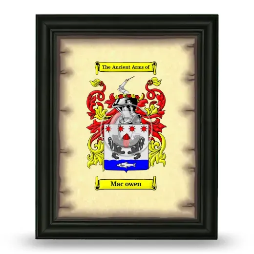 Mac owen Coat of Arms Framed - Black