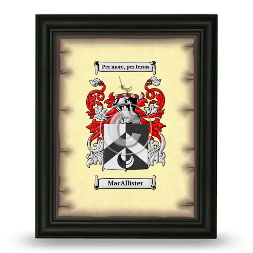 MacAllister Coat of Arms Framed - Black