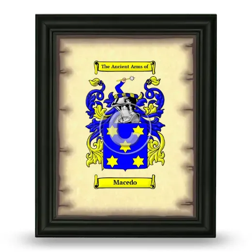 Macedo Coat of Arms Framed - Black