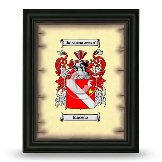 Macedo Coat of Arms Framed - Black