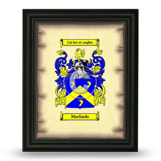 Machado Coat of Arms Framed - Black
