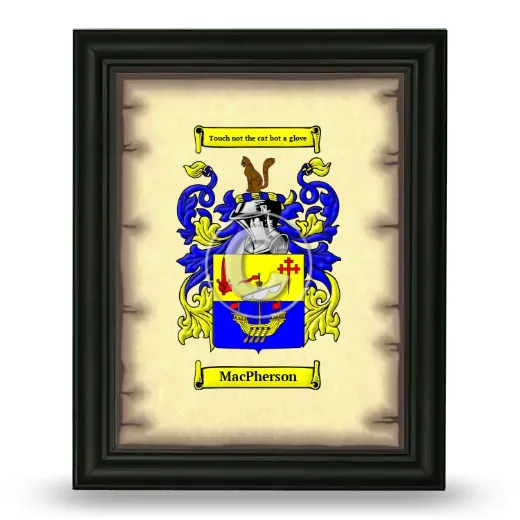 MacPherson Coat of Arms Framed - Black