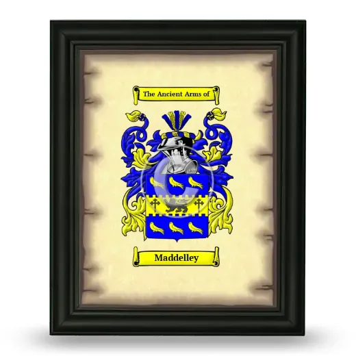 Maddelley Coat of Arms Framed - Black