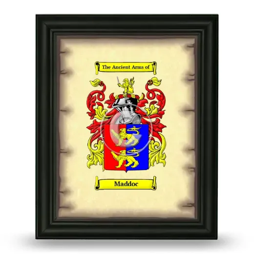 Maddoc Coat of Arms Framed - Black