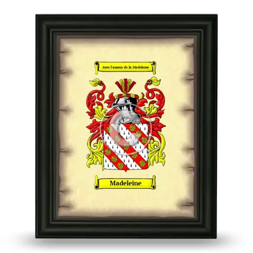 Madeleine Coat of Arms Framed - Black