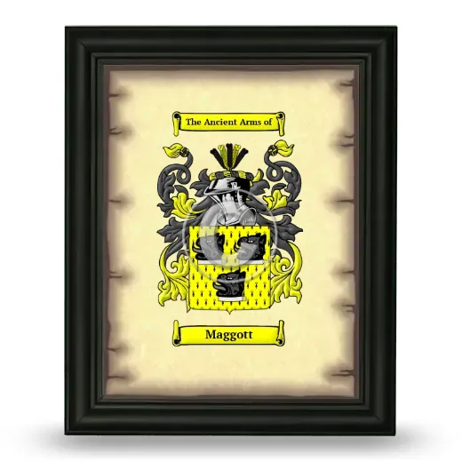 Maggott Coat of Arms Framed - Black