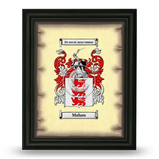 Mahan Coat of Arms Framed - Black