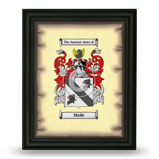 Maile Coat of Arms Framed - Black