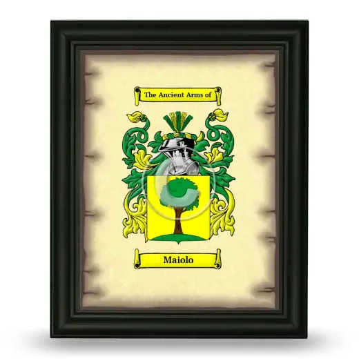 Maiolo Coat of Arms Framed - Black