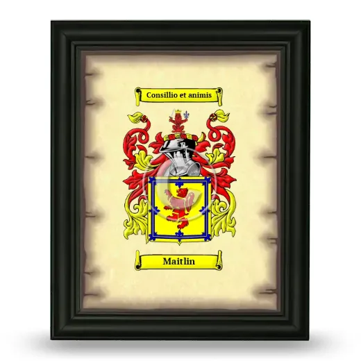 Maitlin Coat of Arms Framed - Black