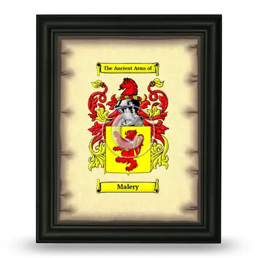 Malery Coat of Arms Framed - Black