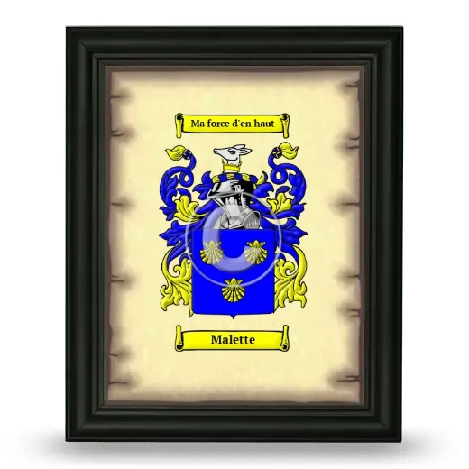 Malette Coat of Arms Framed - Black