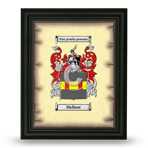 Mallane Coat of Arms Framed - Black