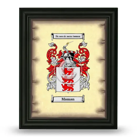 Maman Coat of Arms Framed - Black