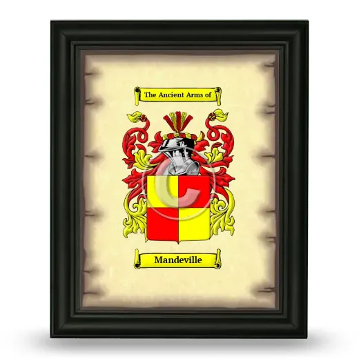 Mandeville Coat of Arms Framed - Black
