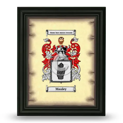 Manley Coat of Arms Framed - Black