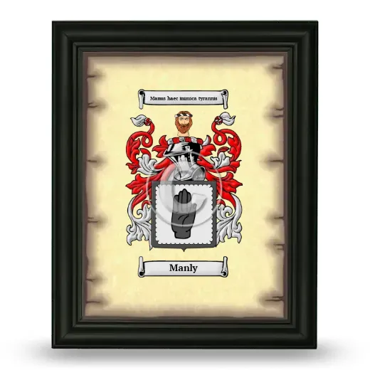 Manly Coat of Arms Framed - Black