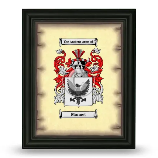 Mannet Coat of Arms Framed - Black
