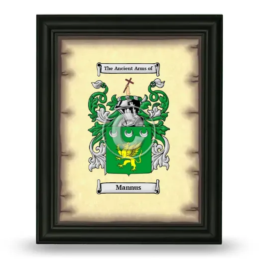 Mannus Coat of Arms Framed - Black