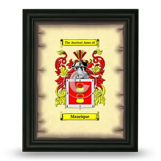 Manrique Coat of Arms Framed - Black