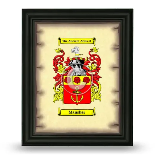 Mansher Coat of Arms Framed - Black