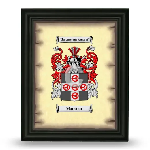 Mansour Coat of Arms Framed - Black