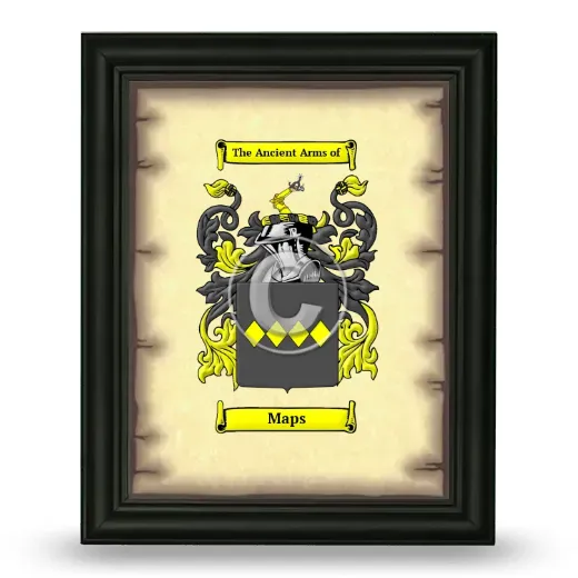 Maps Coat of Arms Framed - Black