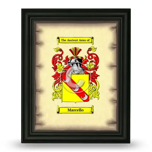 Marcello Coat of Arms Framed - Black