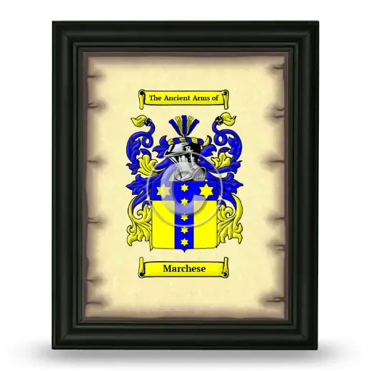 Marchese Coat of Arms Framed - Black