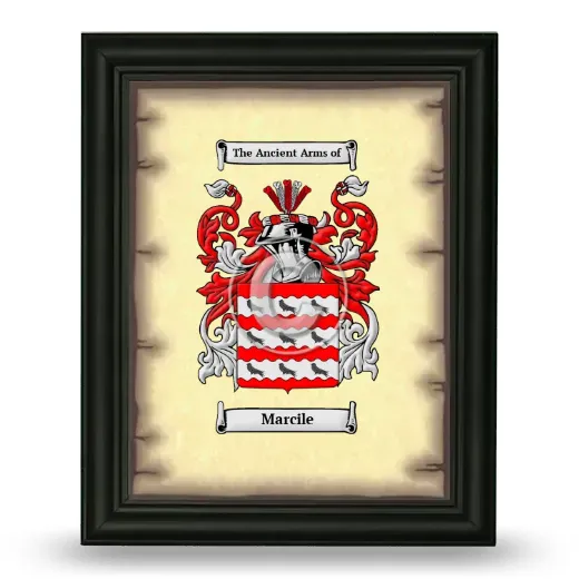 Marcile Coat of Arms Framed - Black