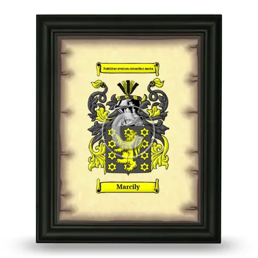 Marcily Coat of Arms Framed - Black