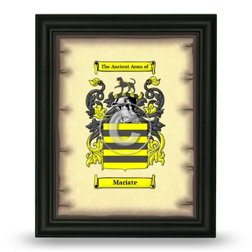 Mariate Coat of Arms Framed - Black