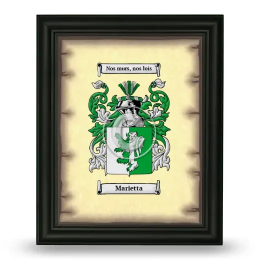 Marietta Coat of Arms Framed - Black