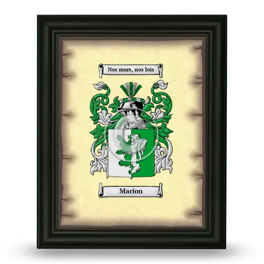 Marion Coat of Arms Framed - Black