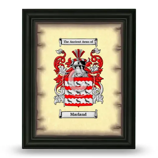 Marland Coat of Arms Framed - Black