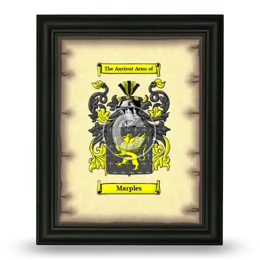 Marples Coat of Arms Framed - Black