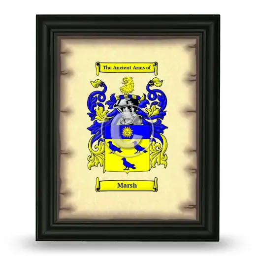 Marsh Coat of Arms Framed - Black