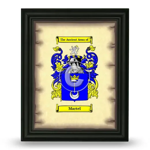 Martel Coat of Arms Framed - Black