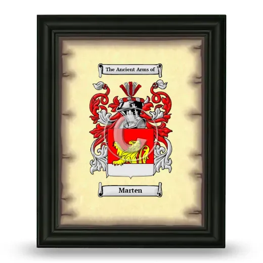 Marten Coat of Arms Framed - Black