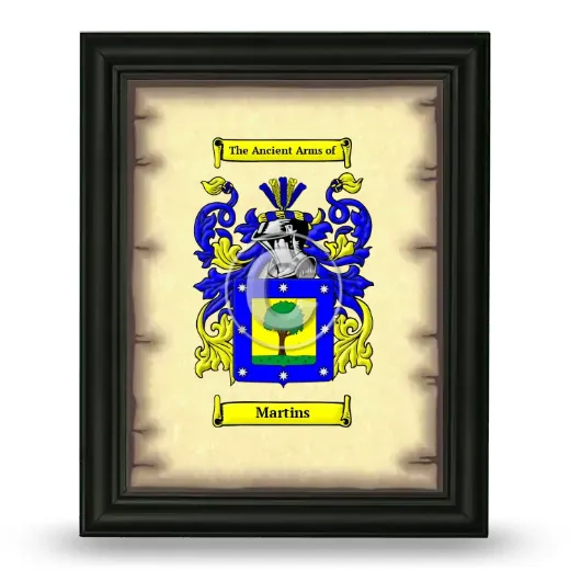Martins Coat of Arms Framed - Black