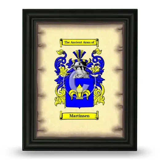 Martinsen Coat of Arms Framed - Black
